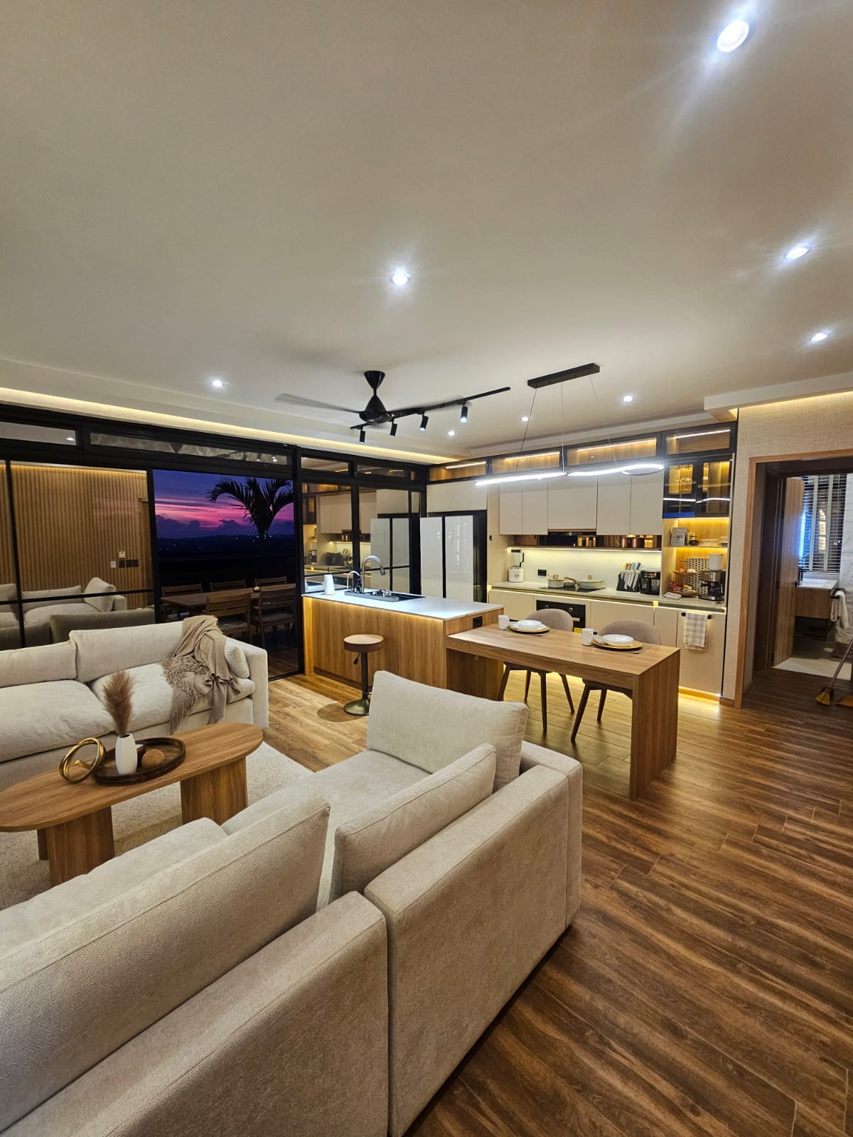 Living room with fireplace